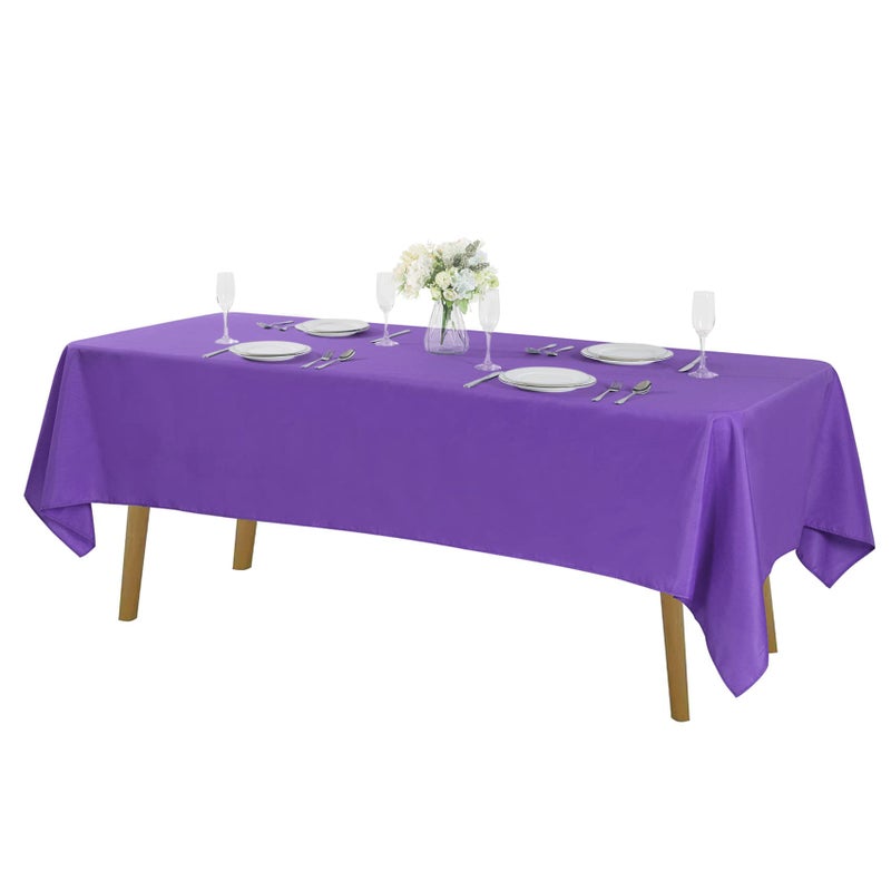 Rectangle Tablecloth 60x120 inch Washable Polyester Fabric Table Cloth for Wedding Party Dining Banquet Decoration60x120Purple