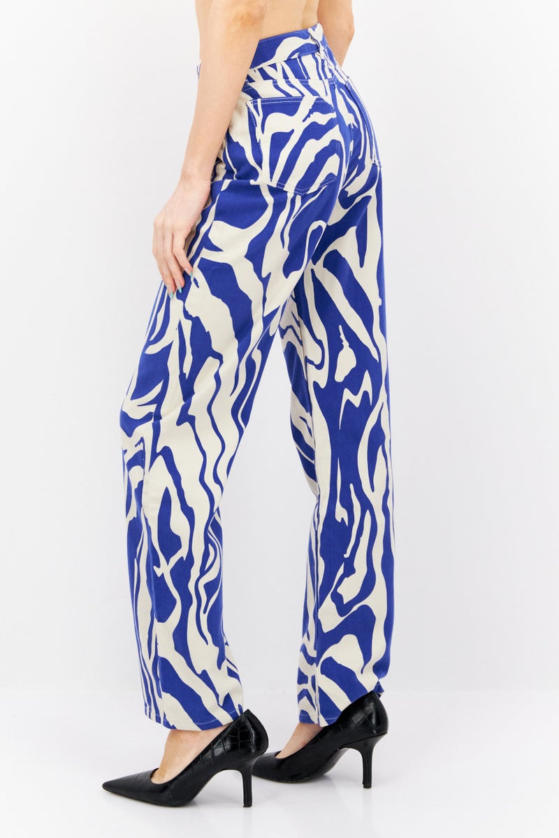 MONKI Women Regular Fit Swirl Print Non Stretch Jeans, Multicolor - Image 2