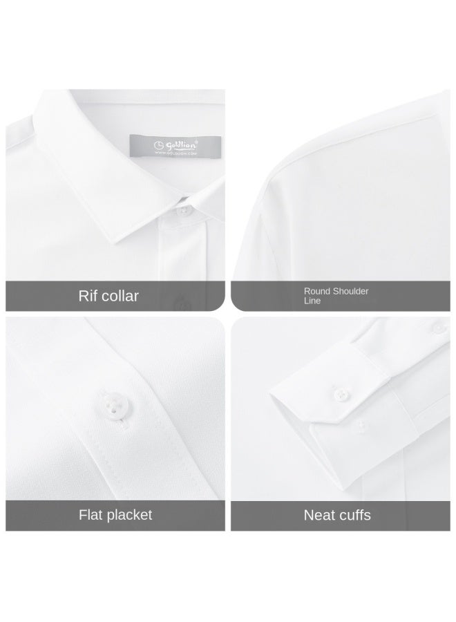 Goldlion 【cloud-touch Shirt】قميص مودال ناعم مقاوم للتجاعيد بأكمام طويلة وقميص عمل ذو لون صلب بتصميم ضيق - Image 5