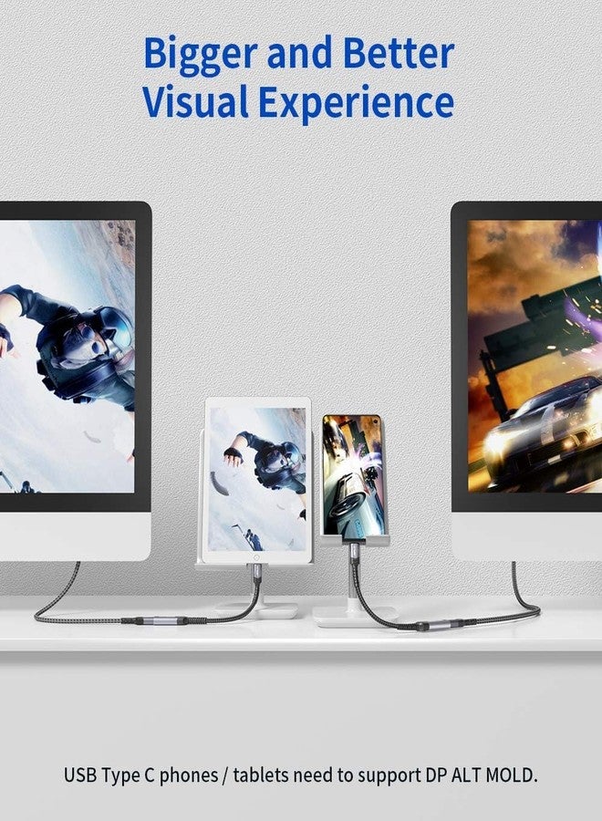 jsaux محول JSAUX USB C إلى Mini DisplayPort 4K@60Hz، كابل Type C إلى Mini Display Port (غير متوافق مع Thunderbolt 2)، متوافق مع MacBook Pro 2019 2018، Dell XPS، Samsung Galaxy S21 S20 Plus - رمادي - Image 4