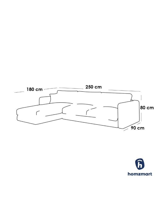 Homzmart Swedish Wood and Linen L-Shape Sofa - Grey - Image 3