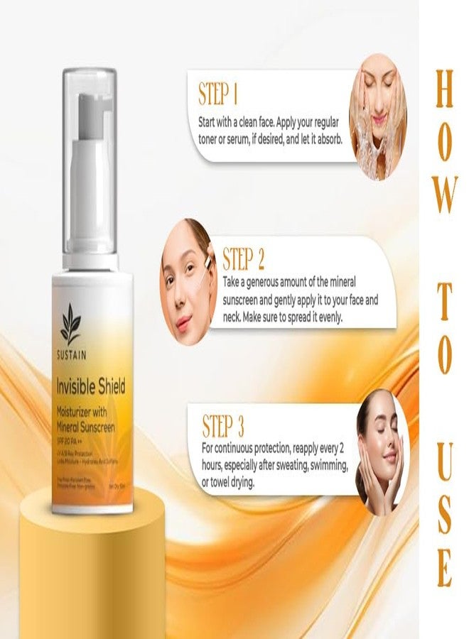 Sustain Mineral Sunscreen Moisturizer - Broad Spectrum SPF with Zinc Oxide, Titanium Dioxide | Hydrating Daily Sun Protection - Image 5