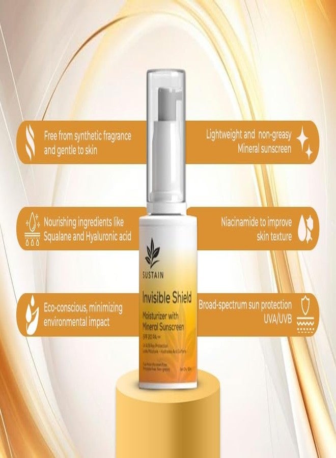 Sustain Mineral Sunscreen Moisturizer - Broad Spectrum SPF with Zinc Oxide, Titanium Dioxide | Hydrating Daily Sun Protection - Image 4