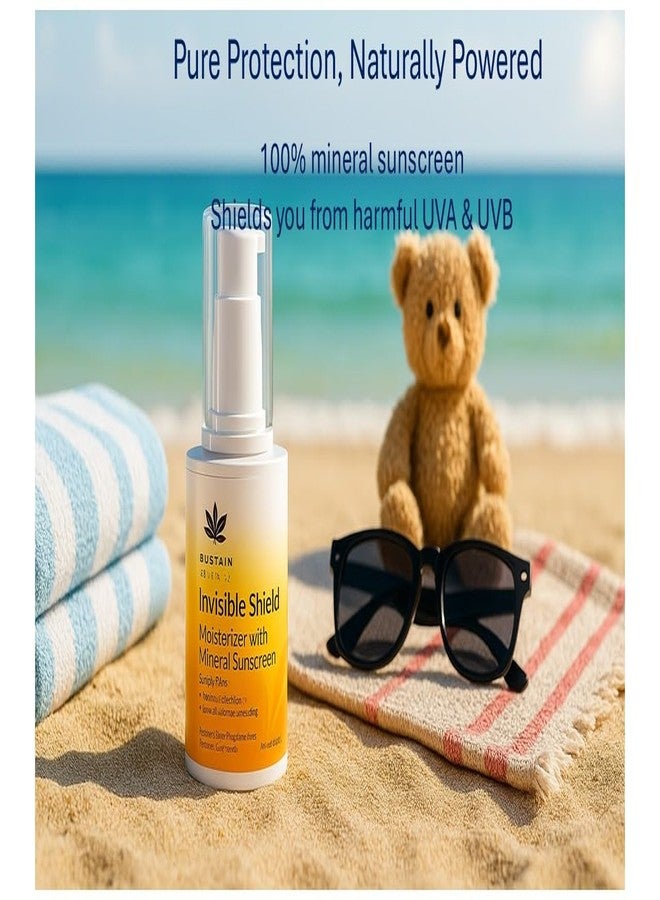 Sustain Mineral Sunscreen Moisturizer - Broad Spectrum SPF with Zinc Oxide, Titanium Dioxide | Hydrating Daily Sun Protection - Image 3