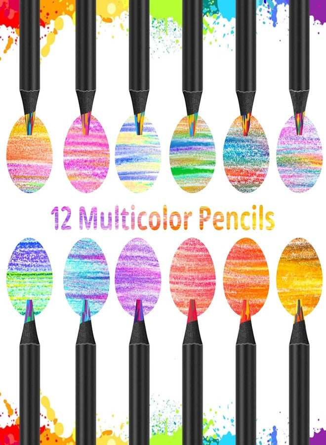 ROCOD Rainbow Pencils, 12 Rainbow Colored Pencils, Fun Pencil, Art Supplies for Kids, Birthday Christmas Gifts for Kid 8-12 Stocking Stuffers Easter Basket - Image 3