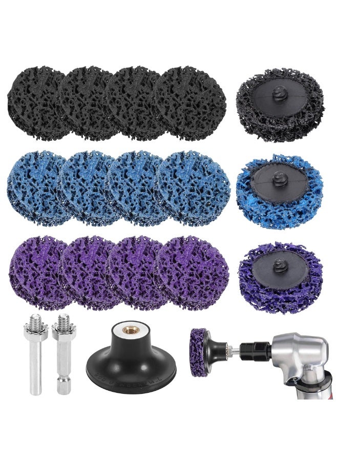 15 Pcs Sanding Discs for Drill, 2 Inch Grinding Discs, with 2 Shank, Silicone Carbide Paint Stripper Metal, Rust Removal Grinding Wheel for Angle Grinder Clean and Remove Paint Coating Rust Welds Oxidation - Image 1