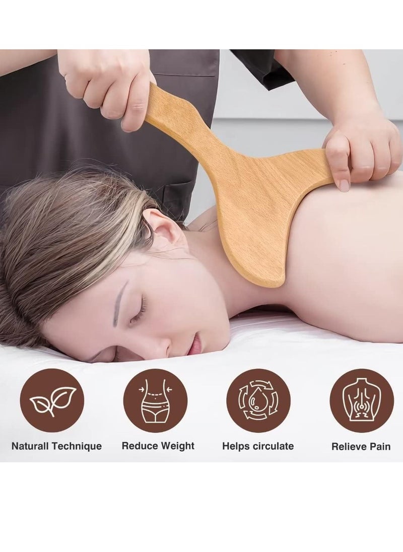 GUDOO 5 Pieces Wood Therapy Kit Massage Tools Maderoterapia Kit Wood Massager Roller Wood Gua Sha Roller Manual Wooden Fascia Massage for Release Cellulite Muscle Blasting Pain Relief Body Sculpting Tools  - Image 5