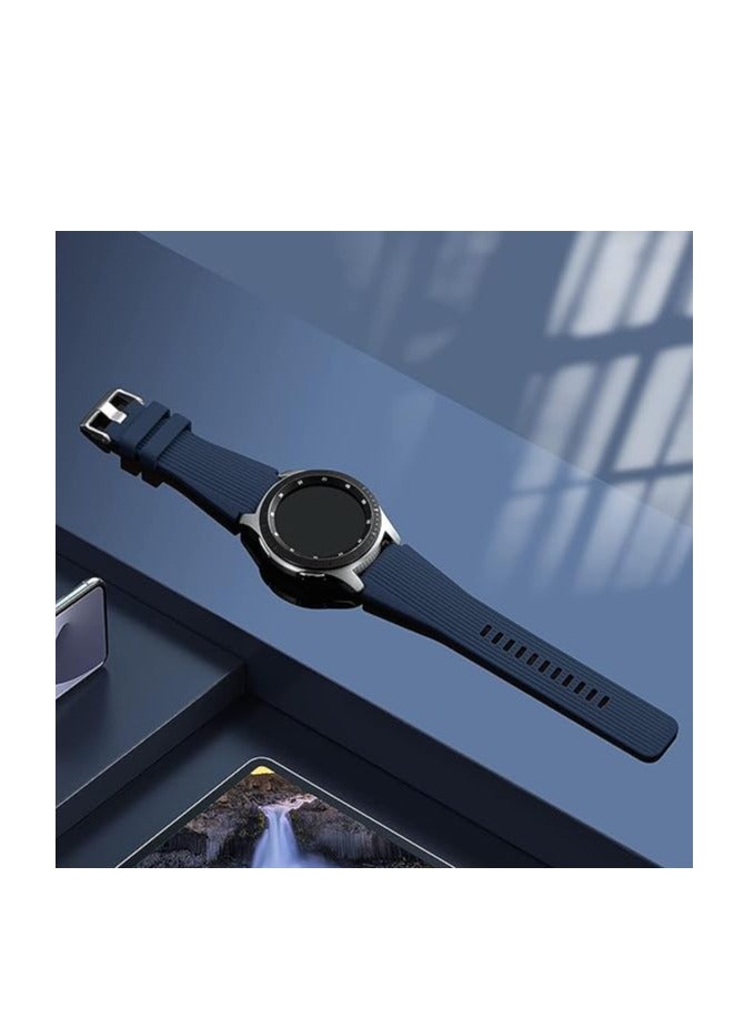 سوار ساعة من السيليكون لساعة سامسونج جالكسي / جير اس 3 بعرض عروة 22 ملم، اساور معصم رياضية بديلة الناعم، محبب عمودي، للرجال والنساء - Image 3