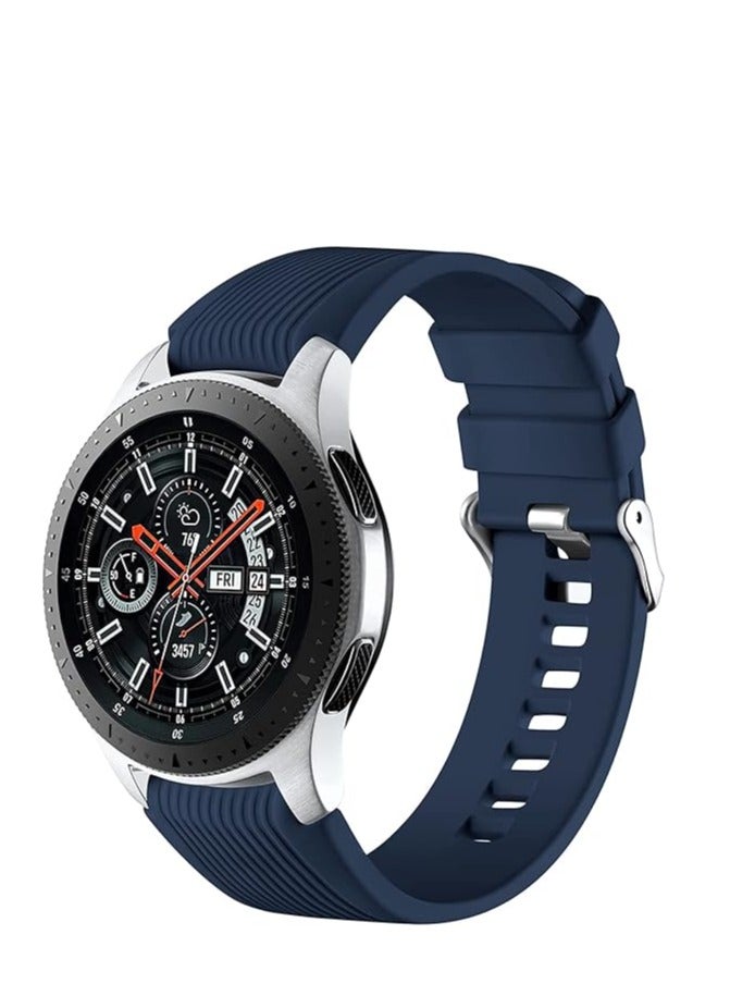 سوار ساعة من السيليكون لساعة سامسونج جالكسي / جير اس 3 بعرض عروة 22 ملم، اساور معصم رياضية بديلة الناعم، محبب عمودي، للرجال والنساء - Image 1