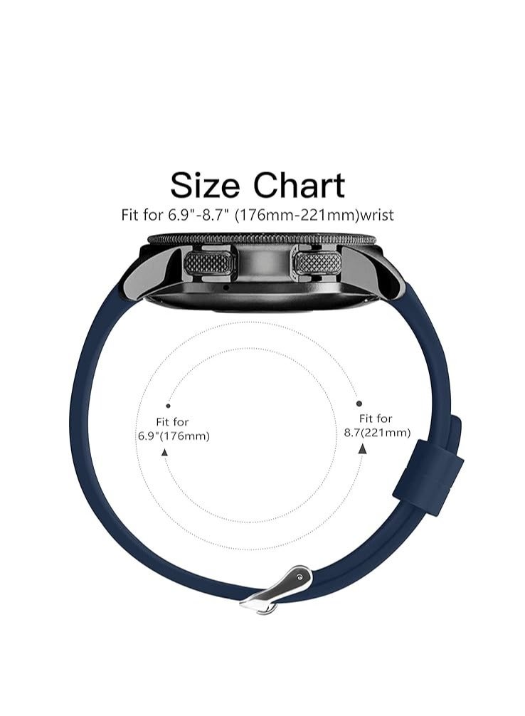 سوار ساعة من السيليكون لساعة سامسونج جالكسي / جير اس 3 بعرض عروة 22 ملم، اساور معصم رياضية بديلة الناعم، محبب عمودي، للرجال والنساء - Image 4