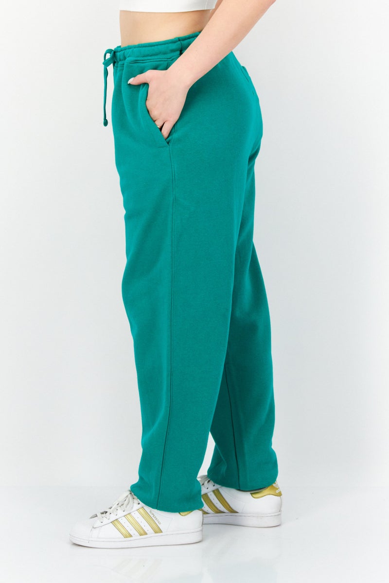 French Connection Women Regular Fit Brand Logo Jogger Pants, Green - Image 3
