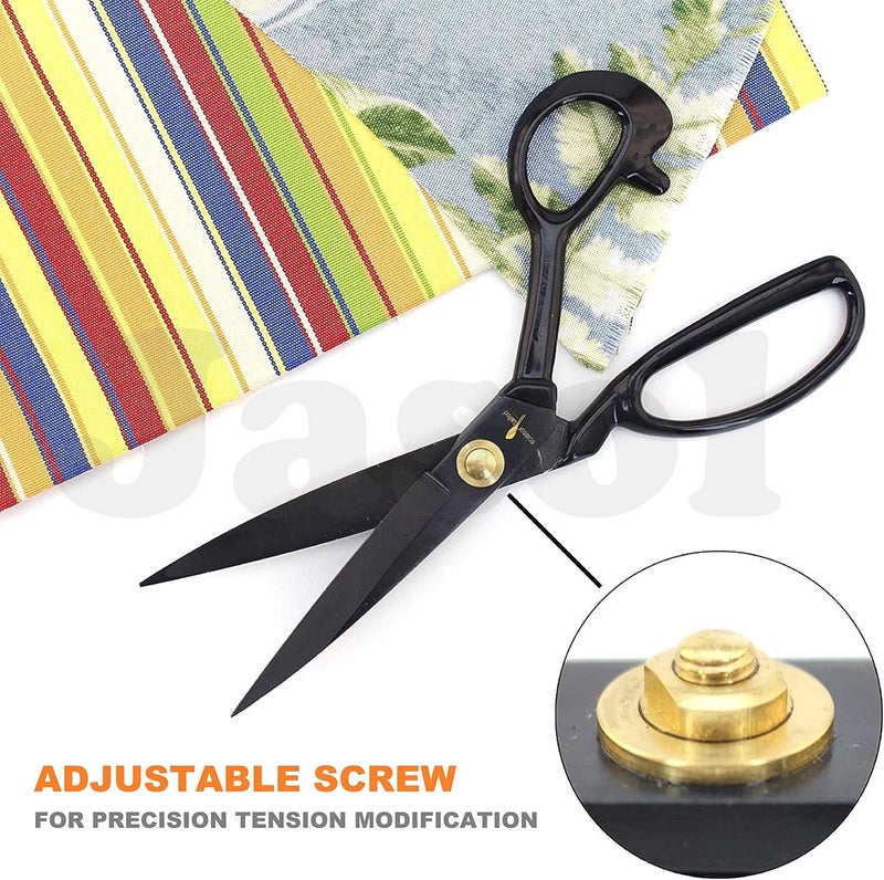 Jasol 10 Inch Tailor Scissor, Black - Ultra Sharp Heavy Duty Anti-Rust Sewing Scissors, Set of 1, 2 Pics Needle Threader Included - Image 4