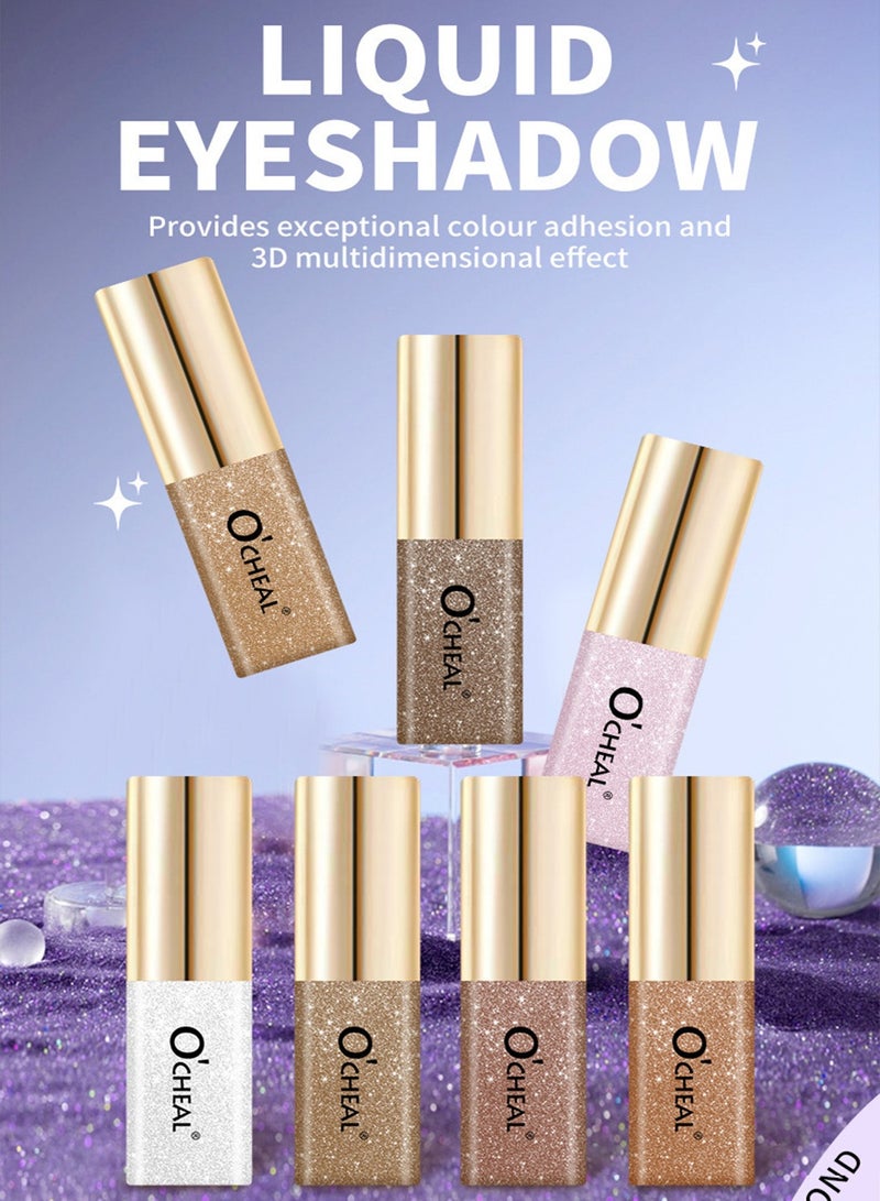 OCHEAL Liquid Glitter Eyeshadow, Glitter And Glow Liquid Eye Shadow, Highly Pigmented, Glittery Finish, Long-Wearing, Transfer Proof - 02 Coffee - 3.5g - Image 2