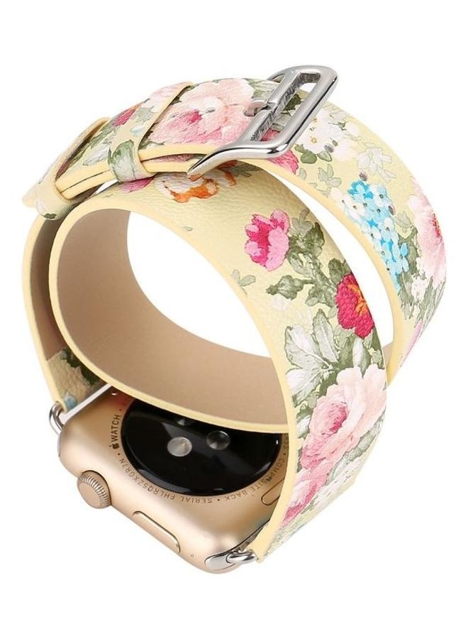 NIBEMINENT Ethnic Replacement Watchband For Apple Watch 1/2/3 38mm Yellow - Image 3