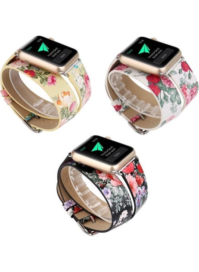 NIBEMINENT Ethnic Replacement Watchband For Apple Watch 1/2/3 38mm Yellow - Image 5