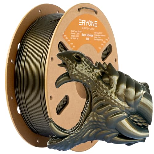 ERYONE Burnt Titanium PLA Filament 3D Printer PLA Filament 1.75mm +/- 0.03mm, Glitter PLA Filament 1KG Cardboard Spool(2.2LBS), Dark Gold - Image 1