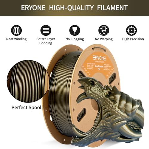 ERYONE Burnt Titanium PLA Filament 3D Printer PLA Filament 1.75mm +/- 0.03mm, Glitter PLA Filament 1KG Cardboard Spool(2.2LBS), Dark Gold - Image 4