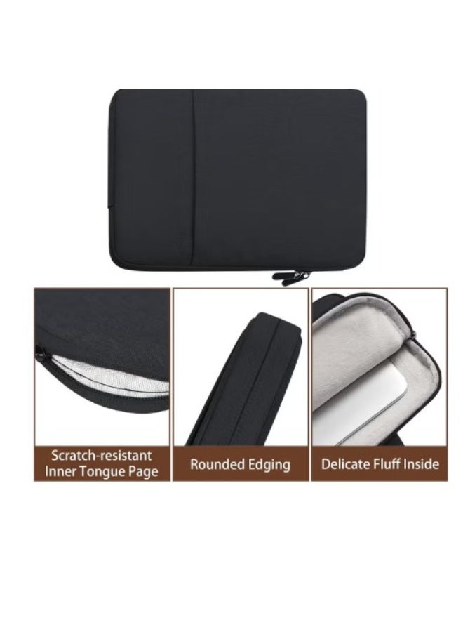 Terabyte Laptop Sleeve Pouch 15.6 Inch, Suitable for 15-15.6 Inch Lenovo HP Dell MacBook Computer Notebook Durable Shockproof and Lightweight with Zippered Pockets Cover Protective Case (Black) - Image 3