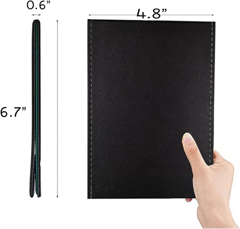 VELINEX Foldable Makeup Mirror, Glass PU Tabletop Vanity Mirror Portable, Rectangular (Black-Pack of 1) - Image 4