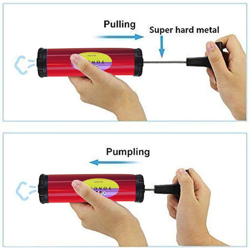 TONUNI Portable Air Pump,Ball Pump Inflator Kit with Needle,Nozzle, Extension Hose for Soccer Basketball Football Volleyball Water Polo Rugby Exercise Sports Ball Balloon Swim Inflatables (RED) - Image 3