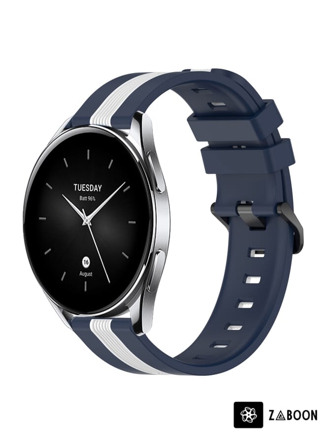 Zaboon Watch Band For Xiaomi MI Watch S2 46mm 22mm Vertical Two-Color Silicone - Image 1