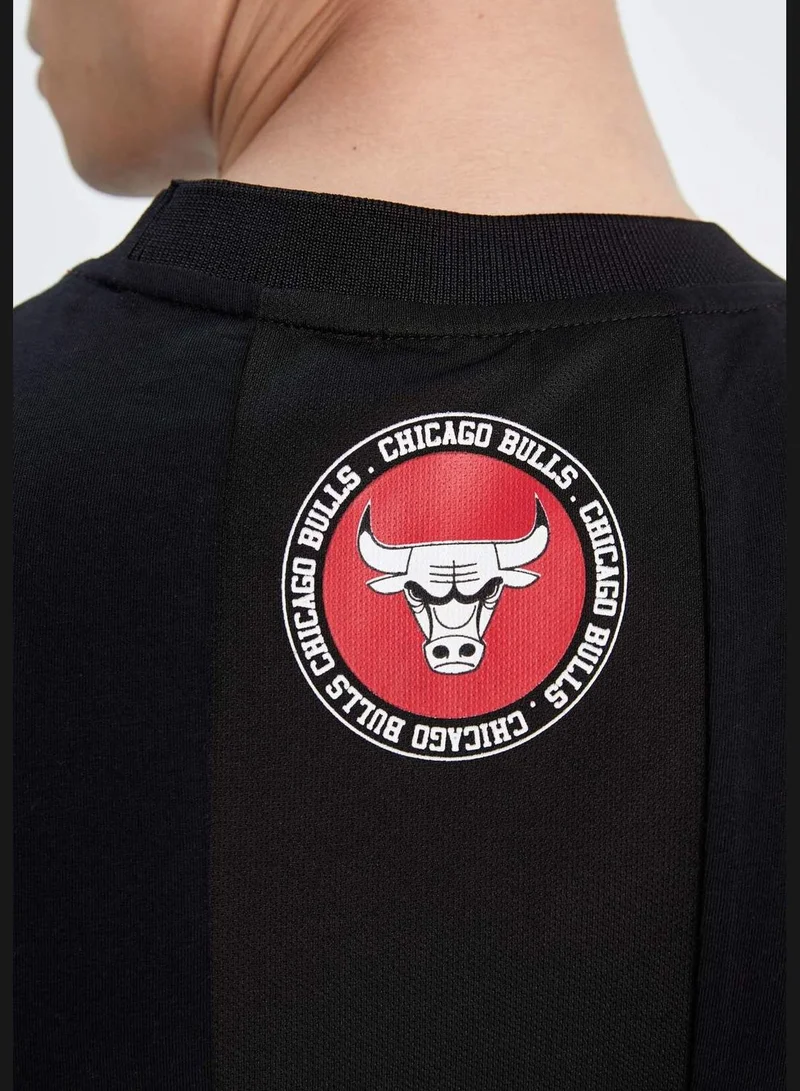 DeFacto Man NBA Chicago Bulls Licenced Oversize Fit Crew Neck Knitted T-Shirt