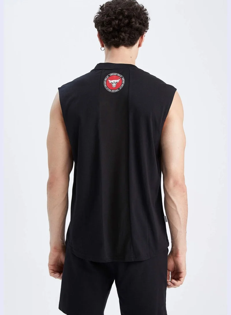 DeFacto Man NBA Chicago Bulls Licenced Oversize Fit Crew Neck Knitted T-Shirt