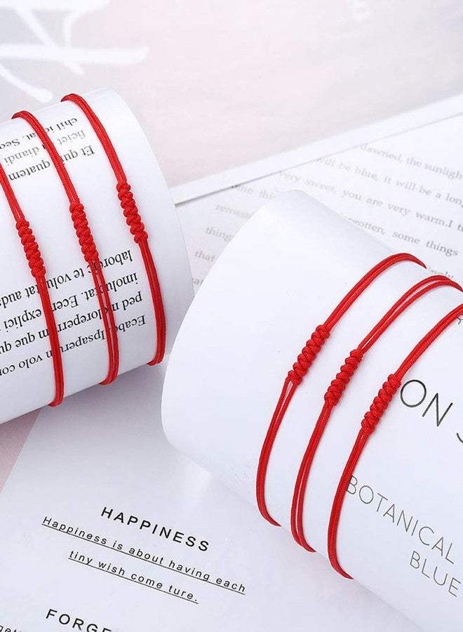 Shonyin Red String Bracelet for Women Protection Good Luck 7 knots Kabbalah Thread Handmade String Bracelets for Women Men Family Friends 6 PCS - Image 4