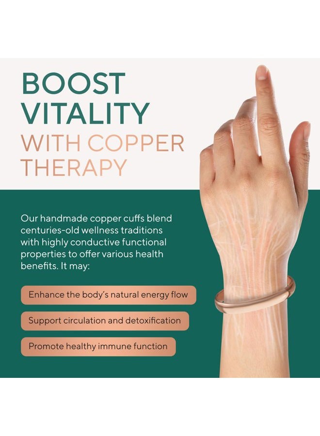 TheraCopper Copper Bracelet for Men & Women — 100% Pure Copper Bracelets — Raw, Solid & Uncoated Authentic Handmade Tibetan Bracelet Cuff Bangles (Plain) - Image 3