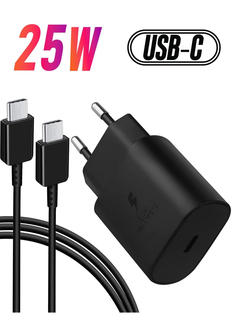ELTRAZONE Chargeur Rapide USB C 25W, Adaptateur Secteur Ultra Rapide Chargeur USB C pour Samsung S22, S22+, S22 Ultra, S21, S21FE 5G, S20, S20+, S10, S9, S8, A52, A53, PD 3.0 Chargeur Rapide +1,5 M C au  - Image 1