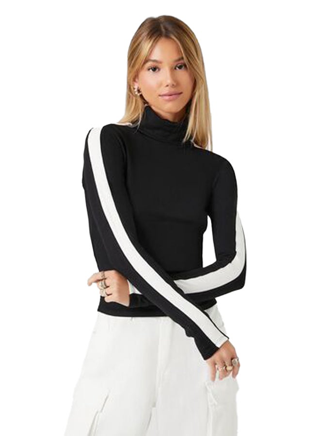 FOREVER 21 Striped-Trim Turtleneck Sweater  - Image 2