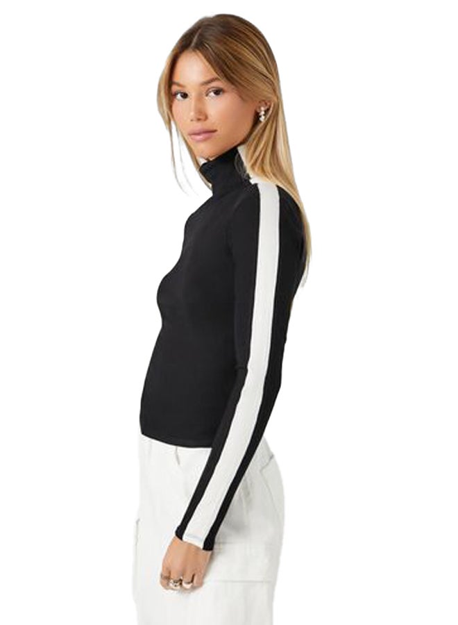 FOREVER 21 Striped-Trim Turtleneck Sweater  - Image 3