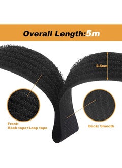 joyzzz Adjustable Cable Straps 5Cm×5M Wide Cable Ties With 20 Buckles Reusable Fastening Cable Ties Free Cut Length Hook And Loop Securing Strap For Cable Tidy Wire Management Cord Organiser  - Image 2