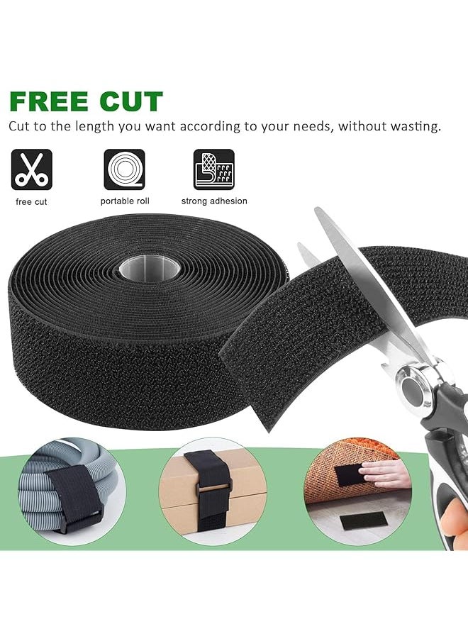 joyzzz - Adjustable Cable Straps 5Cm×5M Wide Cable Ties With 20 Buckles Reusable Fastening Cable Ties Free Cut Length Hook And Loop Securing Strap For Cable Tidy Wire Management Cord Organiser - Image 1