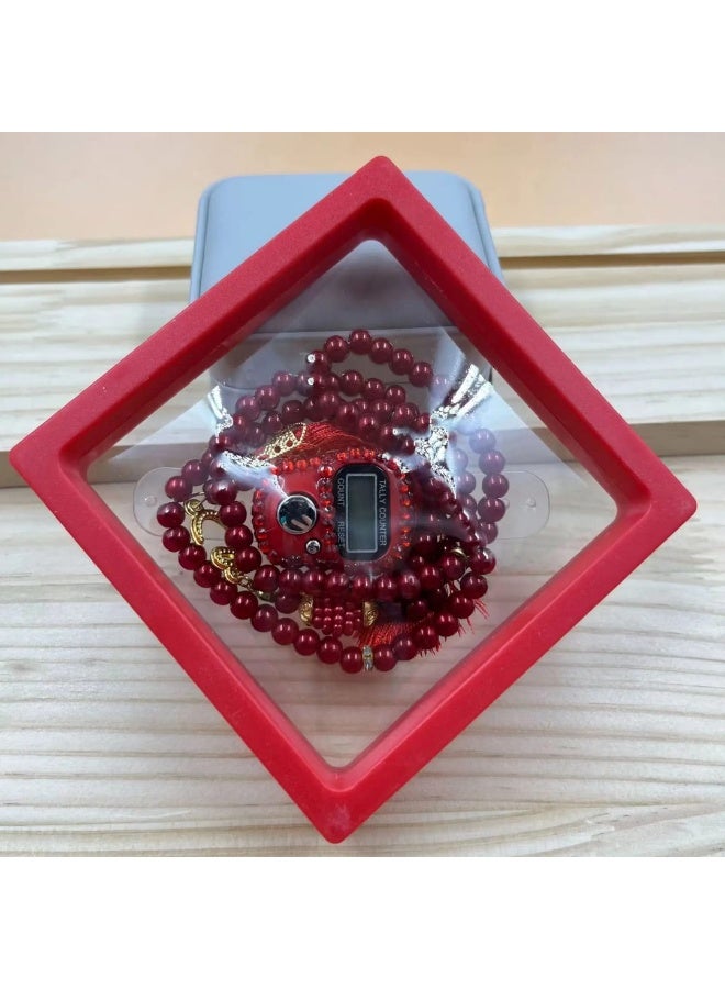 طقم سبحة مع عداد تسبيح إلكتروني – تصميم أنيق داخل بوكس هدايا - Image 3