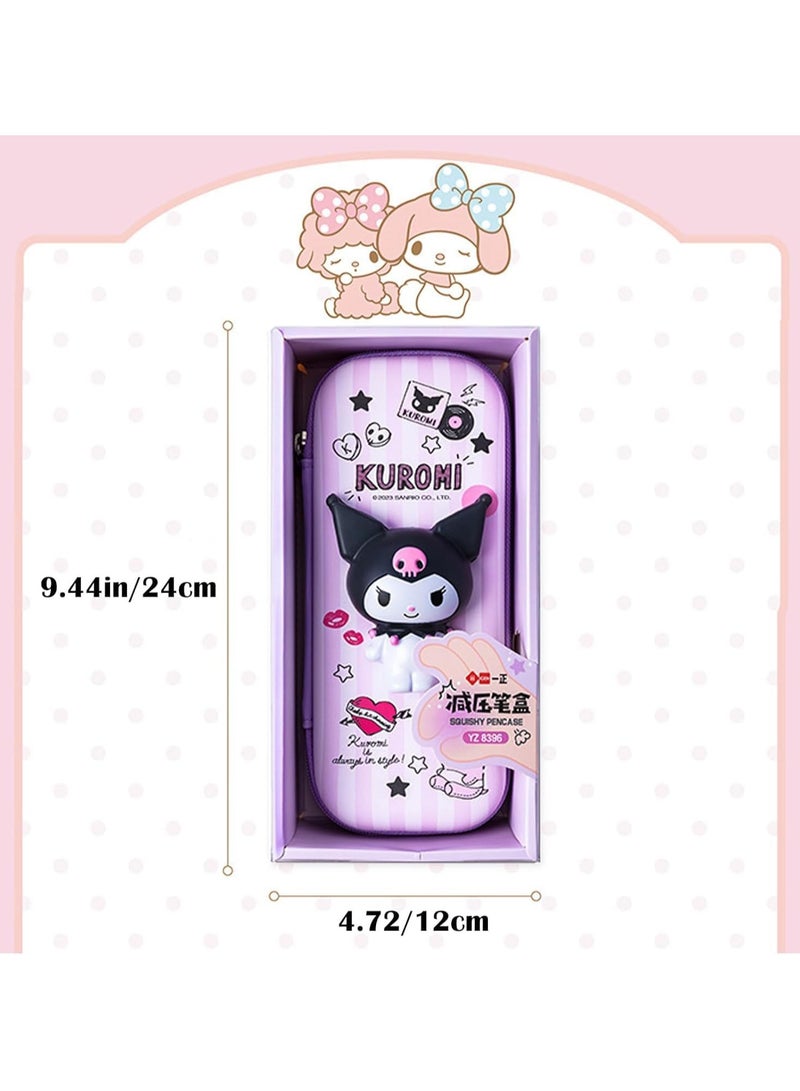 AUTOYSUR Pencil Case,pen storage box 3D stereo cartoon cute pencil case and pencil cap great gift for girls and boys (Kuromi) - Image 3