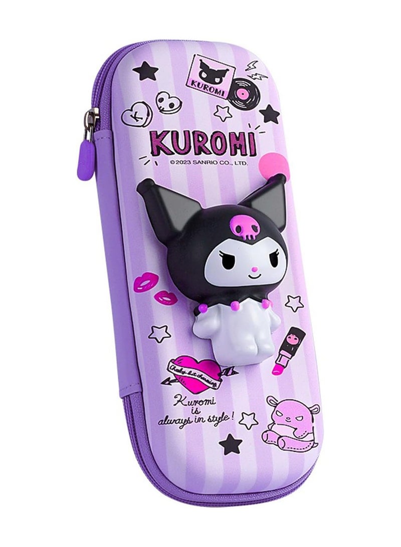AUTOYSUR Pencil Case,pen storage box 3D stereo cartoon cute pencil case and pencil cap great gift for girls and boys (Kuromi) - Image 2
