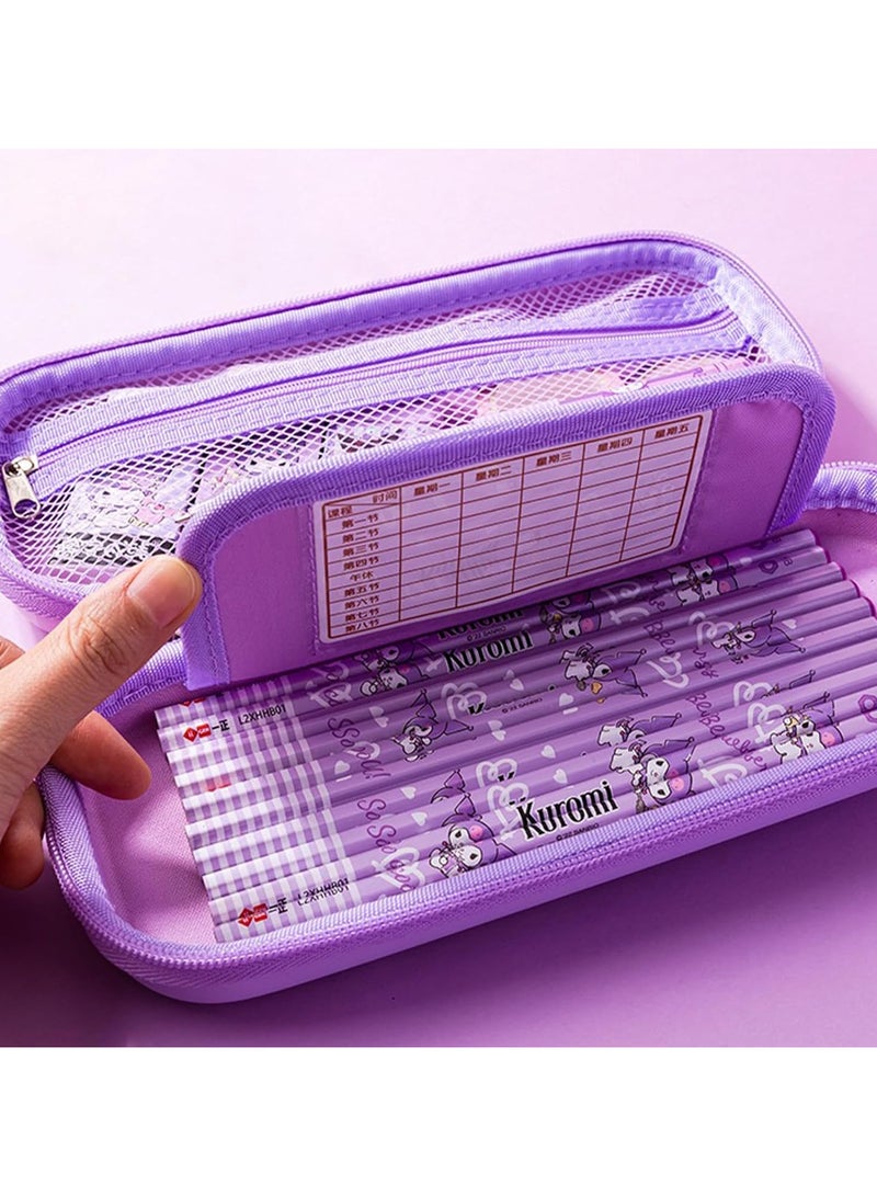 AUTOYSUR Pencil Case,pen storage box 3D stereo cartoon cute pencil case and pencil cap great gift for girls and boys (Kuromi) - Image 5