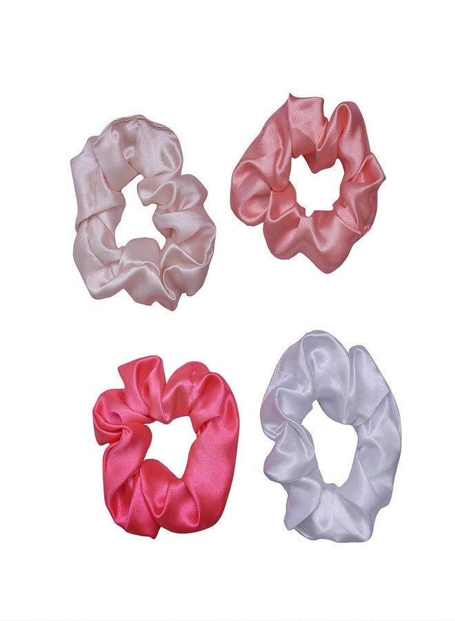 Nnr_Girls Satin Hair Scrunchies Rubber Bands_Pack Of_ 4 Pcs_ Multicolour - Image 1