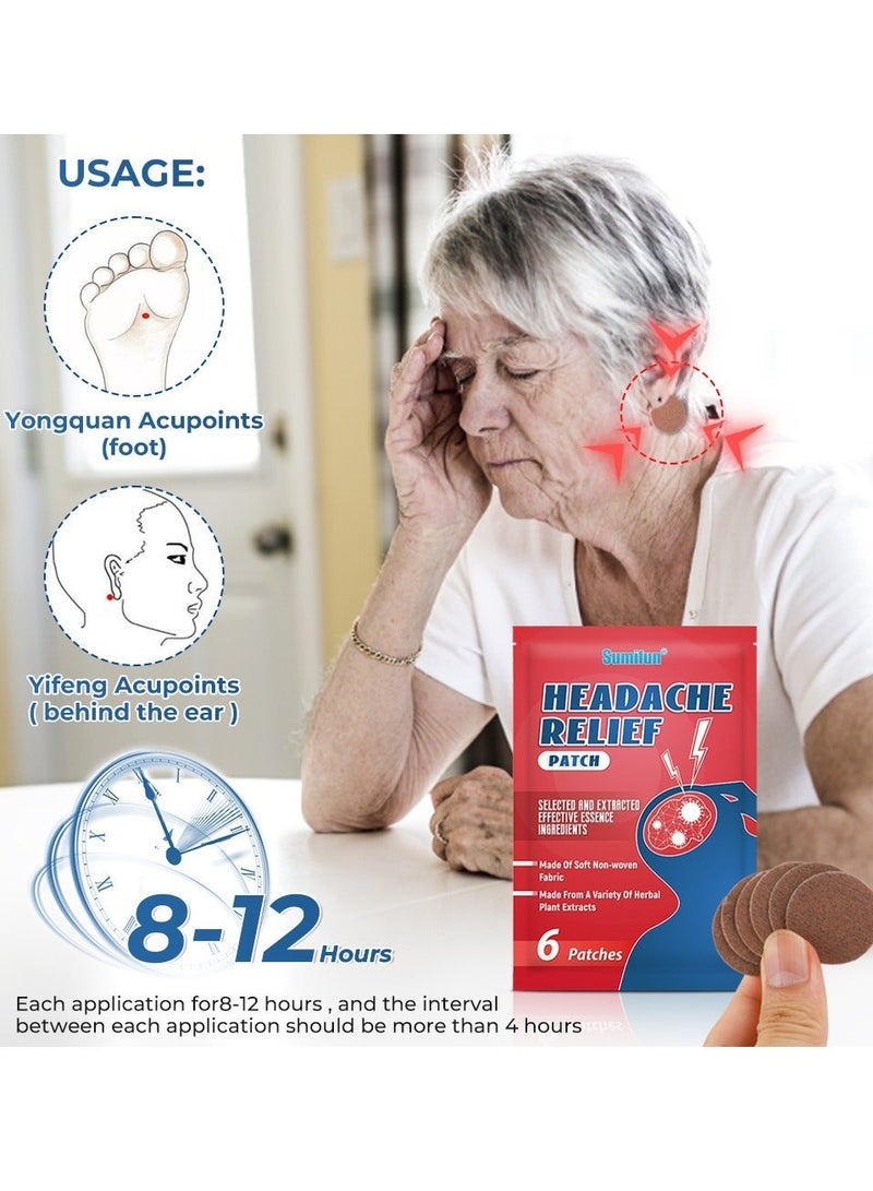 Sumifun لصقات الضغط على الجسم لتخفيف الصداع وتخفيف الألم والتعب - Image 5