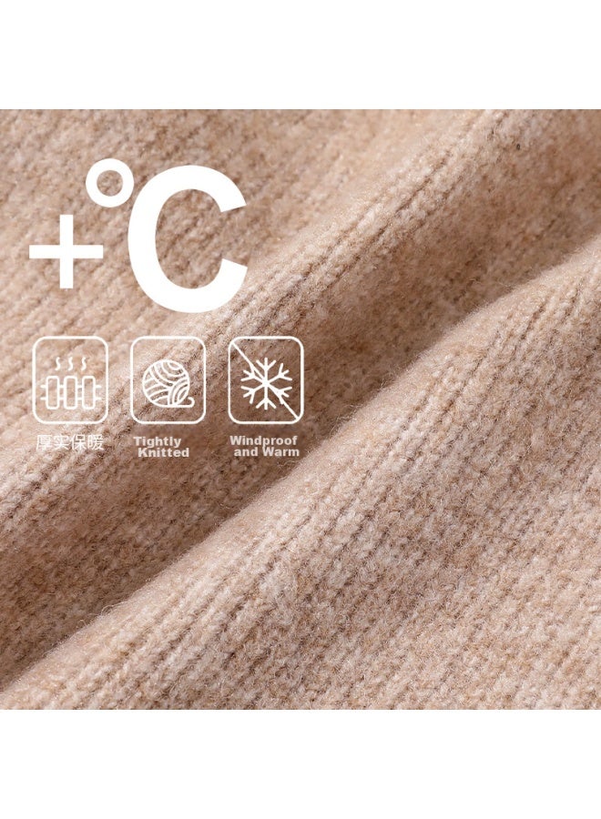 Hstyle Handu Yishu Wool Blend Hat For Women, Autumn And Winter Warm Knitted Beanie, Ladies' Knitted Hat, Postpartum Hat, Winter Cold-proof Windproof Winter Cap - Image 4