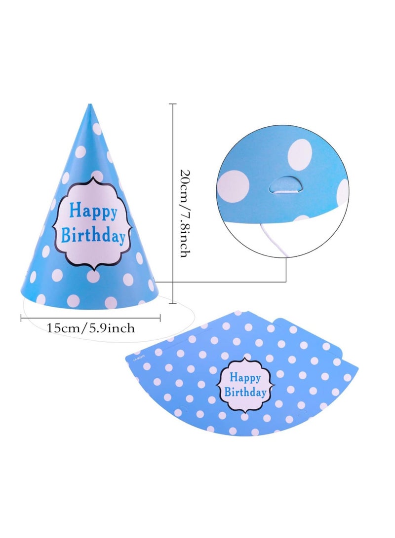 Captaintech 24 Pcs Birthday Party Hats Colorful Cone Paper Art Craft Caps Rainbow Supplies for Kids Adults - Image 2