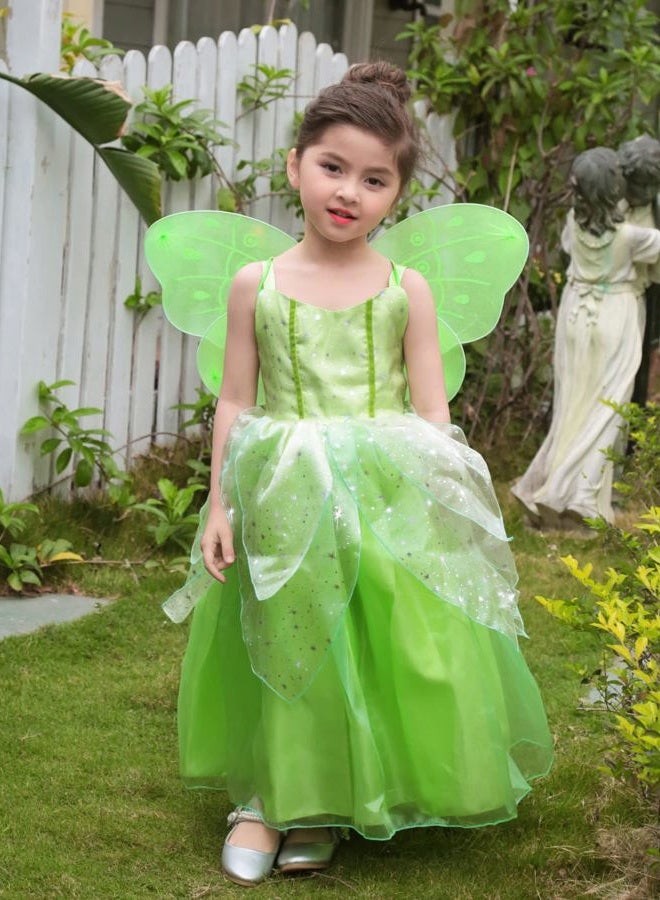 Axaxa Tinker Bell Halloween Costumes for Baby Girls Girls Fairy Costume Tinkerbell Costume for Girls Include Wings 2-11T - Image 5