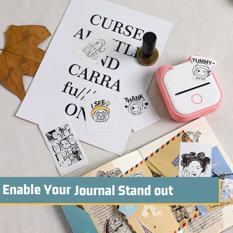 Memoking T02/M02X/M02L White Thermal Paper-10-Year Sticky 50mmx3.5m for Journal Photo Texts Study Notes and More, 3 Rolls - Image 4