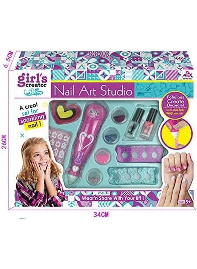 PANSHUB Nail Art Studio, Nail Salon Glitter Set, salon game at home and throw a mani Glitter Accents Nail Art Party Nail Care Essentials - Image 4