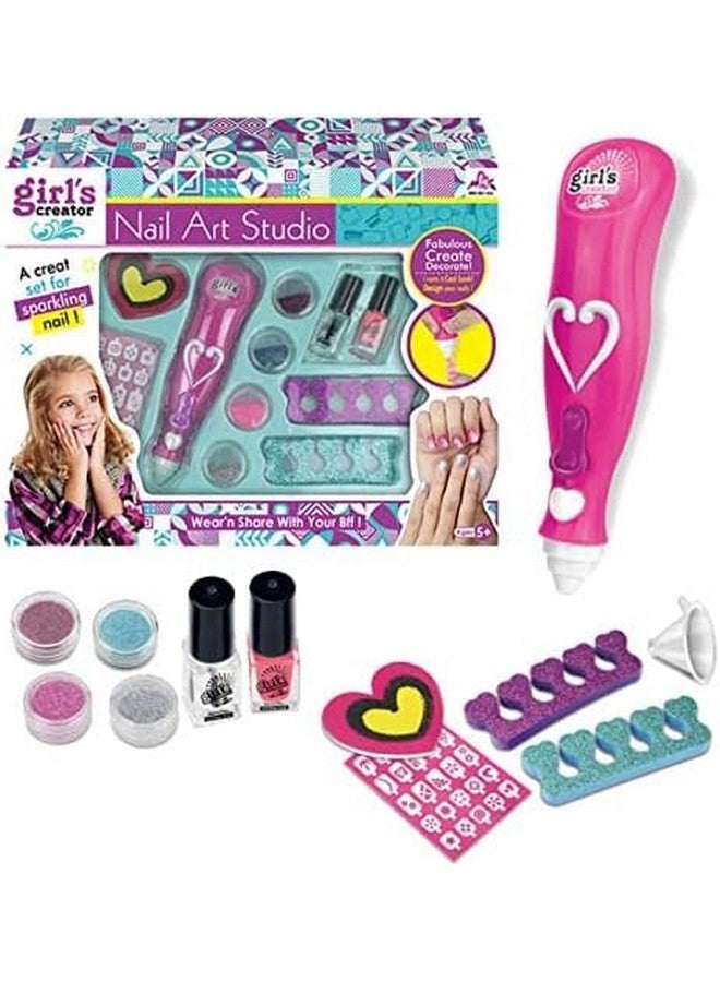 PANSHUB Nail Art Studio, Nail Salon Glitter Set, salon game at home and throw a mani Glitter Accents Nail Art Party Nail Care Essentials - Image 1