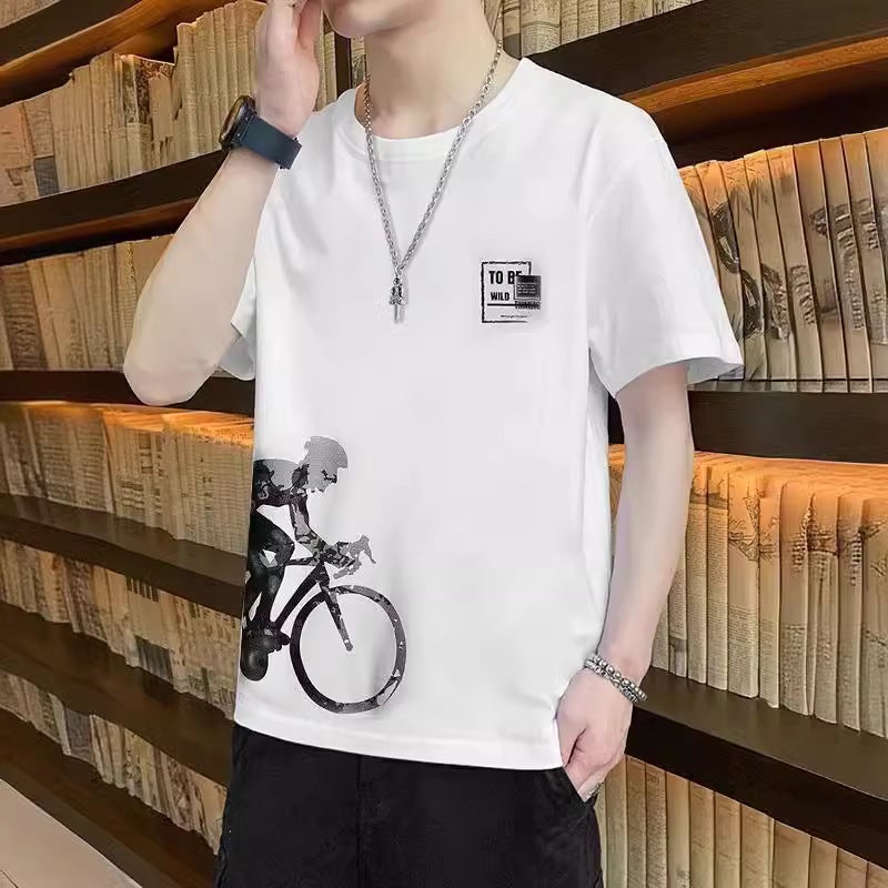 Cool Ice Silk New Arrival Quick-Drying Gradient Men'S Short-Sleeved T-Shirt Summer Casual Shorts Sports Clothes Handsome Men'S Clothing - Image 5