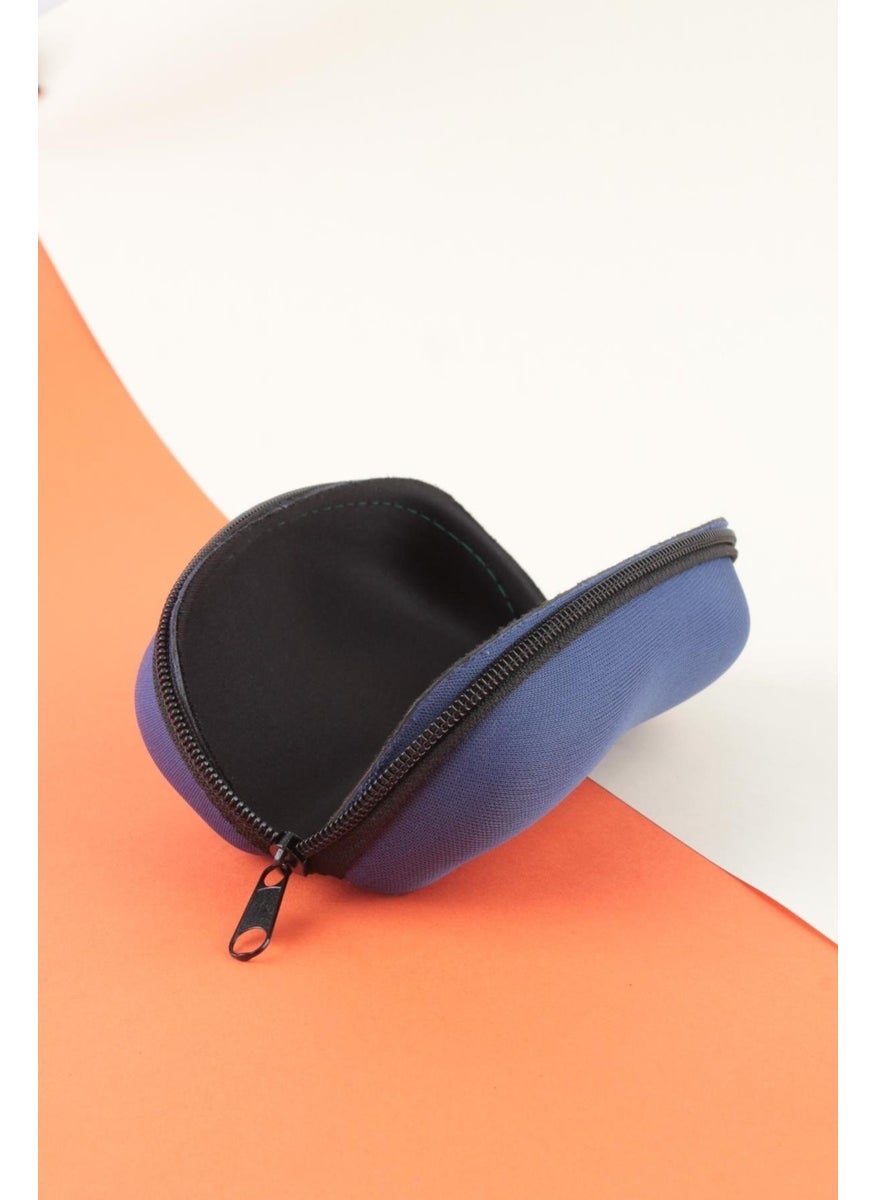Silvio Monetti Zippered Glasses Case Navy Blue  - Image 3