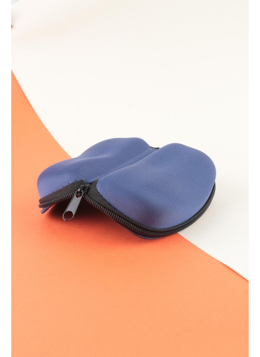 Silvio Monetti Zippered Glasses Case Navy Blue  - Image 2