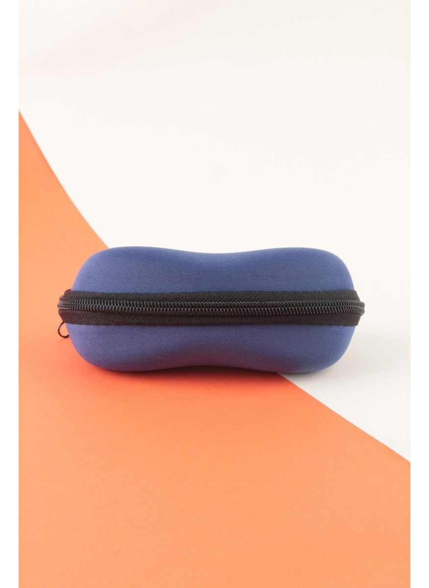 Silvio Monetti Zippered Glasses Case Navy Blue  - Image 1